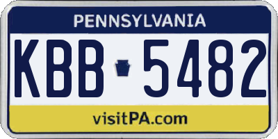 PA license plate KBB5482
