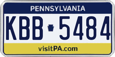 PA license plate KBB5484