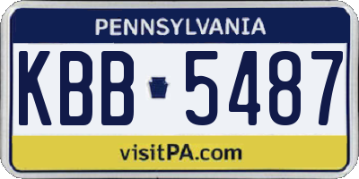 PA license plate KBB5487