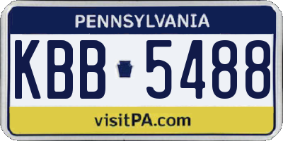 PA license plate KBB5488