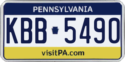 PA license plate KBB5490