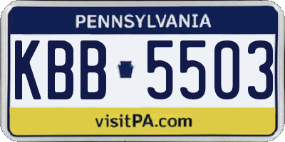 PA license plate KBB5503