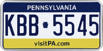 PA license plate KBB5545