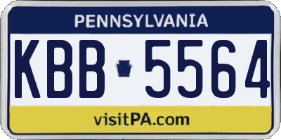 PA license plate KBB5564