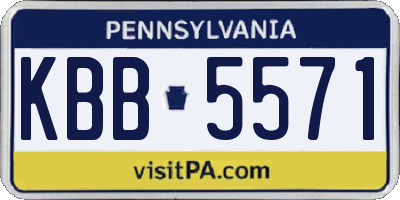 PA license plate KBB5571