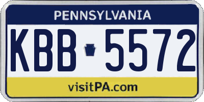 PA license plate KBB5572