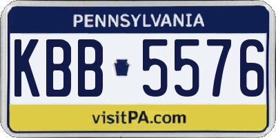 PA license plate KBB5576
