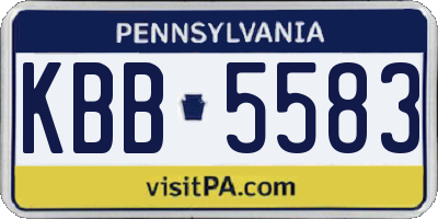 PA license plate KBB5583