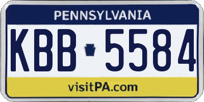 PA license plate KBB5584