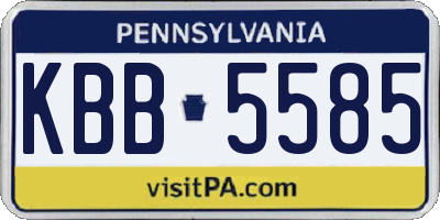 PA license plate KBB5585