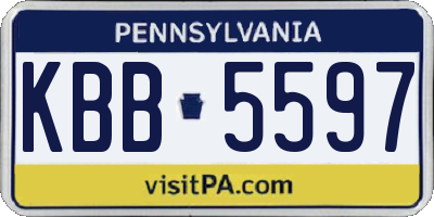 PA license plate KBB5597