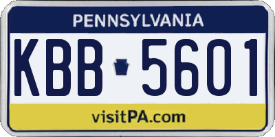 PA license plate KBB5601