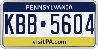 PA license plate KBB5604