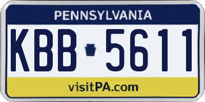 PA license plate KBB5611