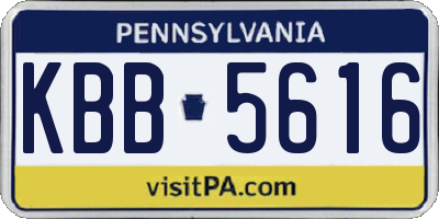 PA license plate KBB5616