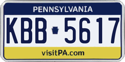 PA license plate KBB5617