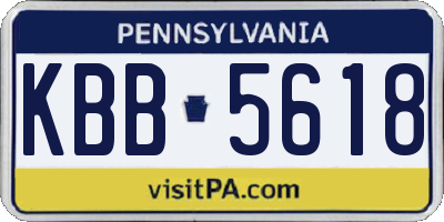 PA license plate KBB5618