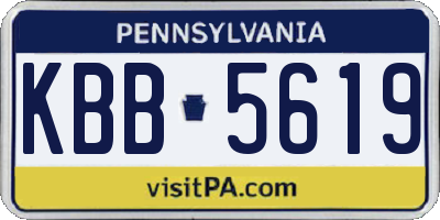 PA license plate KBB5619