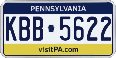 PA license plate KBB5622