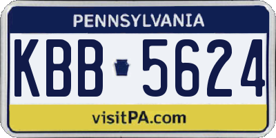 PA license plate KBB5624
