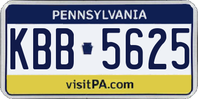 PA license plate KBB5625