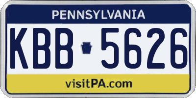 PA license plate KBB5626