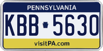 PA license plate KBB5630