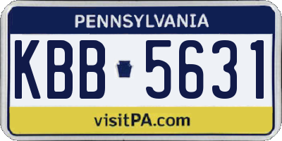 PA license plate KBB5631