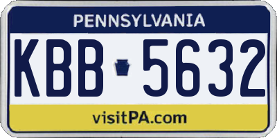 PA license plate KBB5632