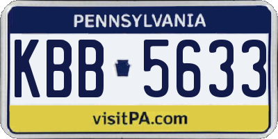 PA license plate KBB5633