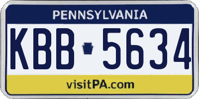 PA license plate KBB5634