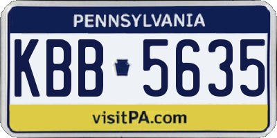 PA license plate KBB5635