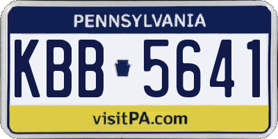 PA license plate KBB5641