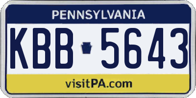 PA license plate KBB5643