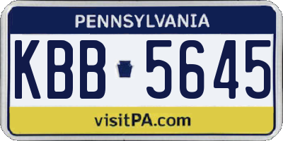 PA license plate KBB5645