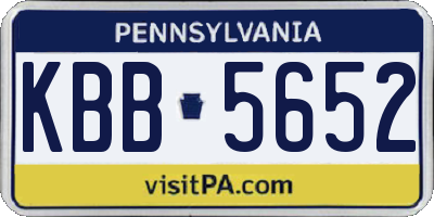 PA license plate KBB5652