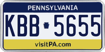 PA license plate KBB5655