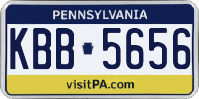 PA license plate KBB5656