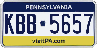 PA license plate KBB5657