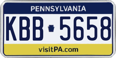PA license plate KBB5658