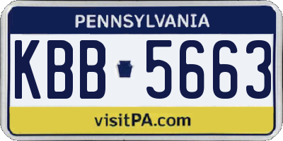 PA license plate KBB5663