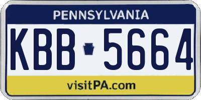 PA license plate KBB5664