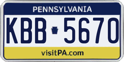 PA license plate KBB5670