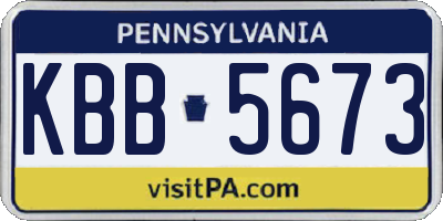PA license plate KBB5673