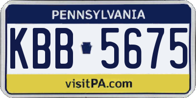 PA license plate KBB5675