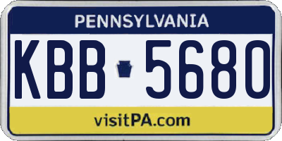 PA license plate KBB5680
