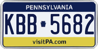 PA license plate KBB5682