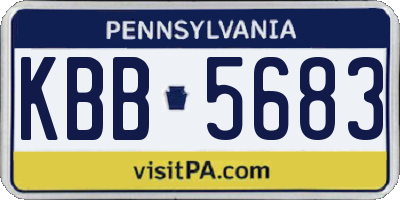 PA license plate KBB5683