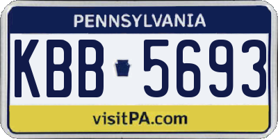PA license plate KBB5693