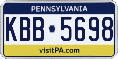 PA license plate KBB5698
